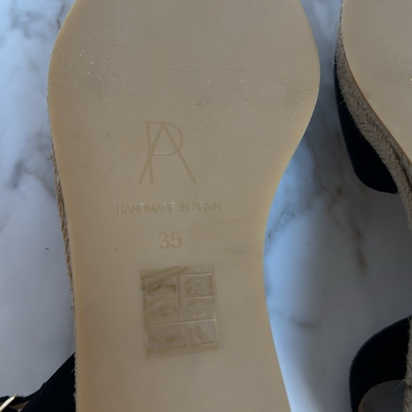 Paul Andrew Rhea Espadrilles Black Suede Pointed Toe Ankle Straps Sandals 35 - Picture 8 of 11